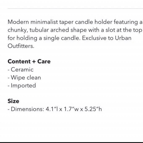 Urban Outfitters Tobi Taper Ceramic Candle Holder - Picture 4 of 5